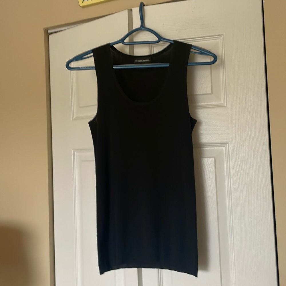Sutton Studio Size S black sleeveless silk/cashmere camisole top. Worn once.